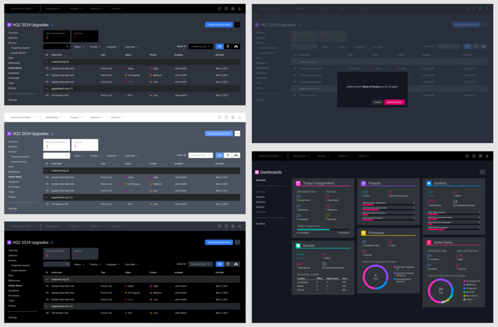 Early versions of the dark theme.