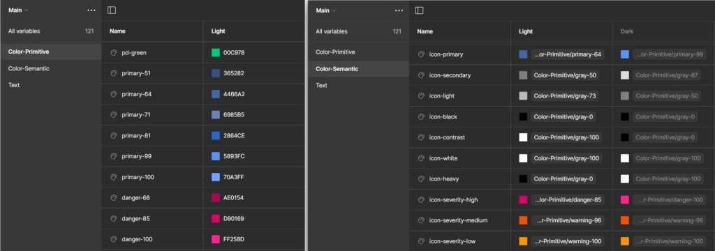 Figma color variables