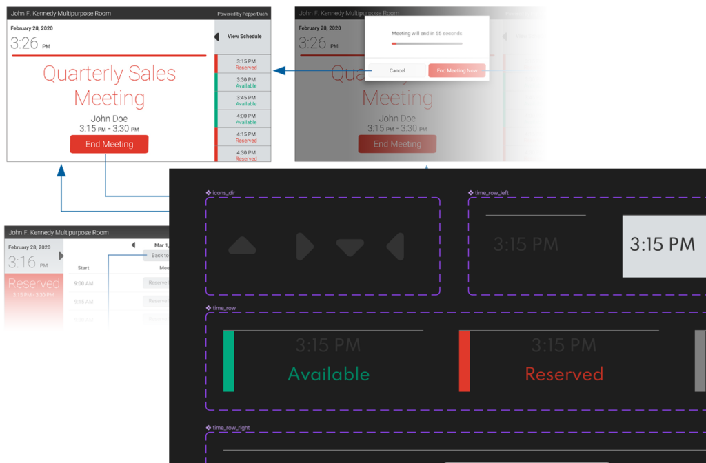 A wireframe and image of Figma components.